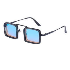 Unisex Trendy Square Steampunk 'Wild Stylish' Metal Sunglasses