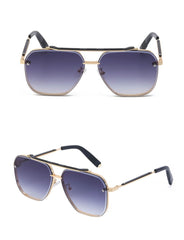 Men's Luxury Square 'Trinity Square' Metal Sunglasses