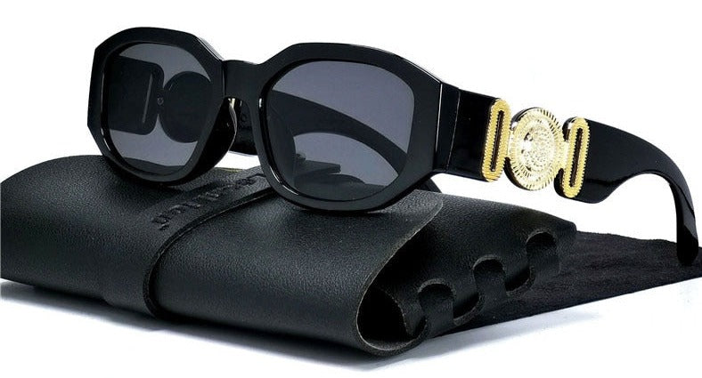 Women's Vintage Oval 'Chains' Plastic Sunglasses