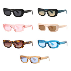 Women's Clear Square 'Fish Scale' Plastic Sunglasses