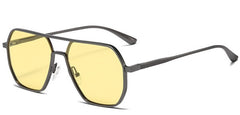 Men's Polygonal 'Fire Bred' Metal Sunglasses