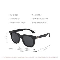 Unisex Classic Square 'Eusebia' Polarized Sunglasses