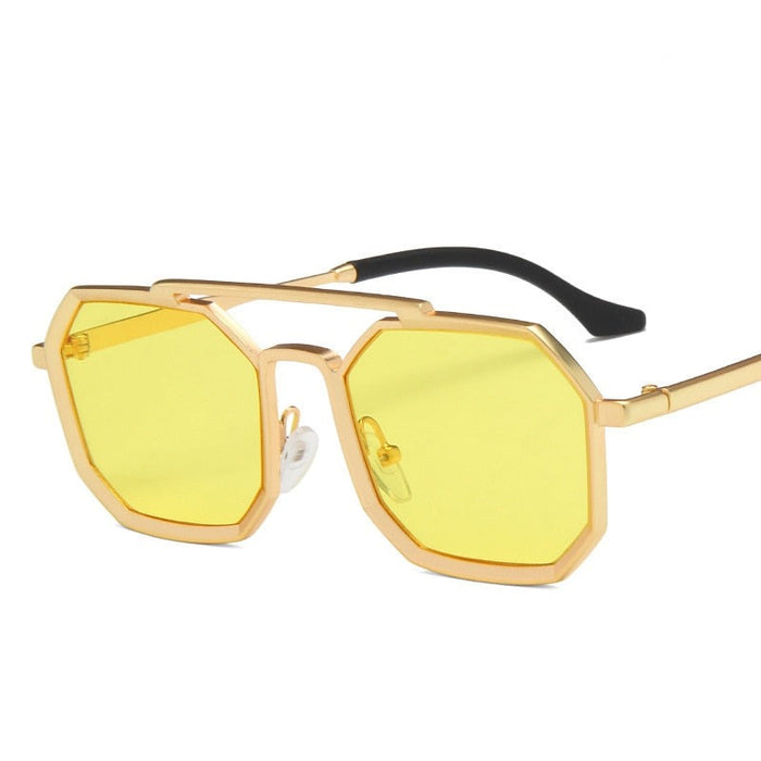 Unisex Hexagonal 'Athan' Metal  Sunglasses