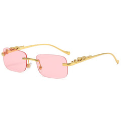 Unisex Vintage Rimless "Cool Oldie" Square Sunglasses