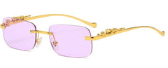 Women's Rimless Rectangle  'Aberr' Metal Sunglasses