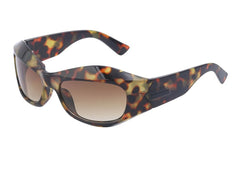 Unisex Oversized Oval 'Tornado City' Plastic Sunglasses