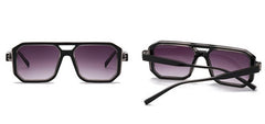 Women's Double Bridges Square 'Rocking 70's' Plastic Sunglasses