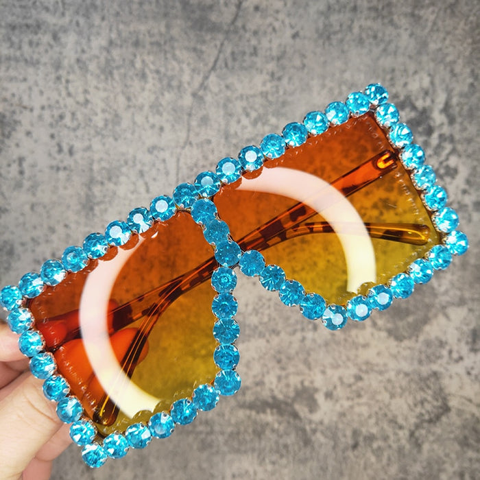 Women's Luxurious Oversized 'Bling' Square Sunglasses