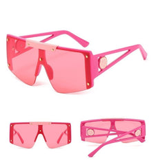 Women's Oversized Square 'IO GIRL' Metal Sunglasses