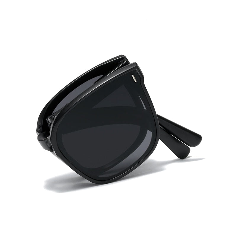 Unisex Vintage Folding 'ConeyFlare' Square Sunglasses