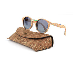 Men's Round Polarized 'Carlow' Wooden Sunglasses