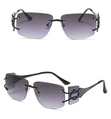 Unisex Shield Square 'Double Sided' Metal Sunglasses