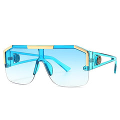 Unisex Square 'Chad' Semi Rimless Sunglasses