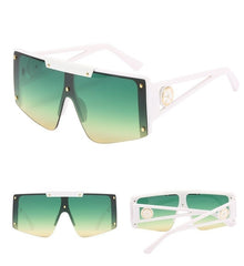 Women's Oversized Square 'IO GIRL' Metal Sunglasses