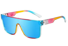 Women's Polarized Rectangle 'Blue in the Palace' Plastic Sunglasses