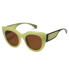 Unisex Vintage Cat Eye 'Cool Avocado' Plastic Sunglasses