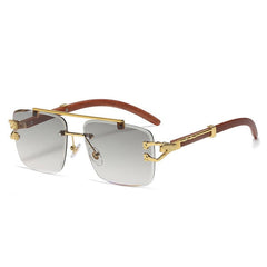 Women's Retro Square 'Hard Court' Wooden Sunglasses