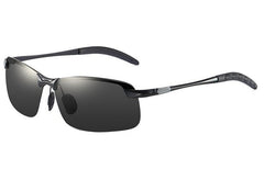 Men's Polarized Rectangular 'Tour' Metal Sunglasses