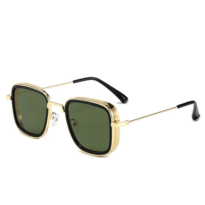 Unisex Vintage Square 'Jerry' Metal Sunglasses