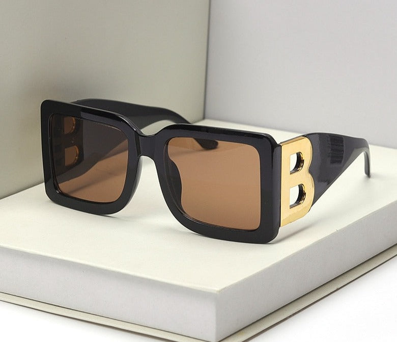 Women's Luxury Square 'The Letter B' Plastic Sunglasses