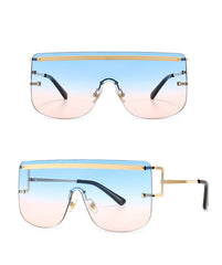 Women's Browline Rimless 'I See Through You' Alloy Sunglasses