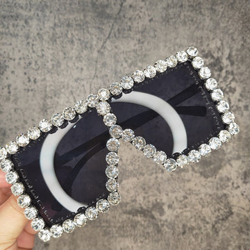 Women's Luxurious Oversized 'Bling' Square Sunglasses