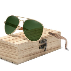 Men's Polarized Oval 'The Temple' Wooden Sunglasses