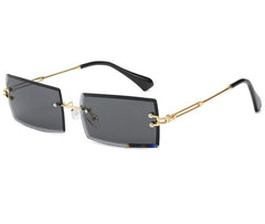 Women's Rectangular 'Pajama' Metal Sunglasses