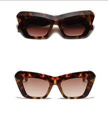 Women's Retro Jelly Frame 'Block Dash' Cat Eye Sunglasses