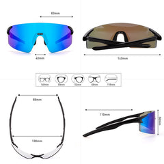 Unisex Cycling Semi Rimless 'Archie' Plastic Sports Sunglasses