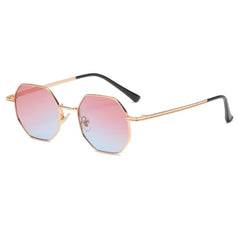 Women's Hexagonal 'Zentea' Metal Sunglasses