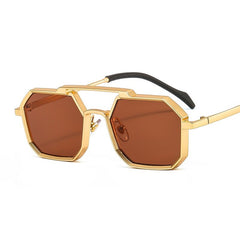 Men's Hexagonal 'Rich Guy' Metal Sunglasses