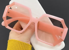 Women's Unique Polygonal 'Dice' Plastic Sunglasses