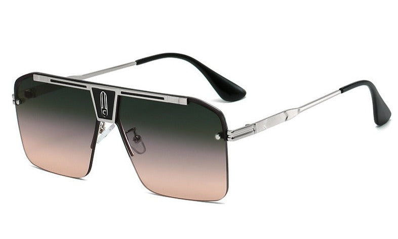 Men's Oversized Square 'Kuro' Metal Sunglasses