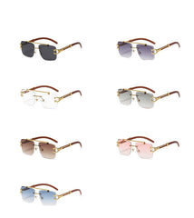 Women's Retro Square 'Hard Court' Wooden Sunglasses