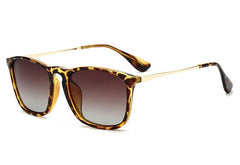 Women's Polarized Rectangle 'Benoite' Metal Sunglasses