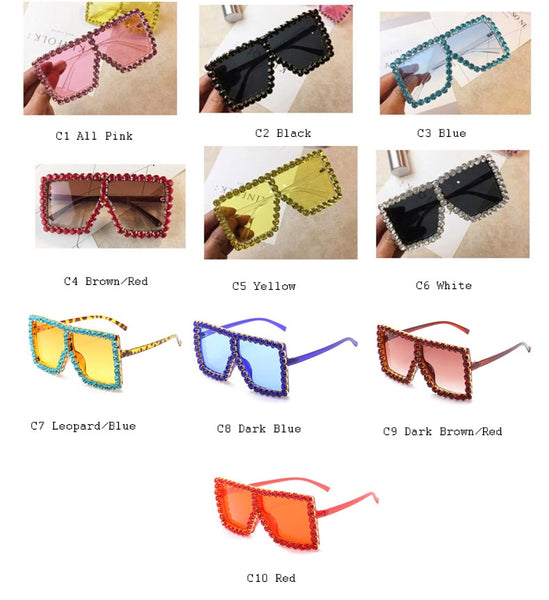 Women's Luxurious Oversized 'Bling' Square Sunglasses