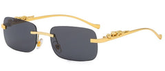 Women's Rimless Rectangle  'Aberr' Metal Sunglasses