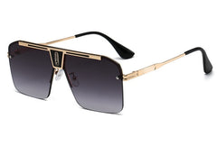 Men's Oversized Square 'Kuro' Metal Sunglasses