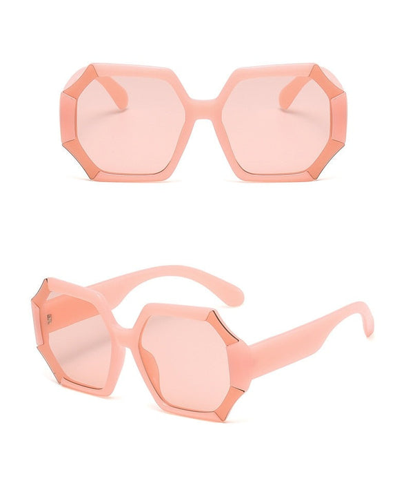 Women's Oversize 'Princess Heart' Plastic Sunglasses