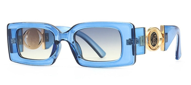 Women's Oversized Rectangle 'Queenly' Plastic Sunglasses