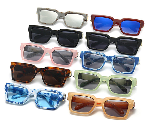 Men's Square 'Glare Sky' Plastic Sunglasses