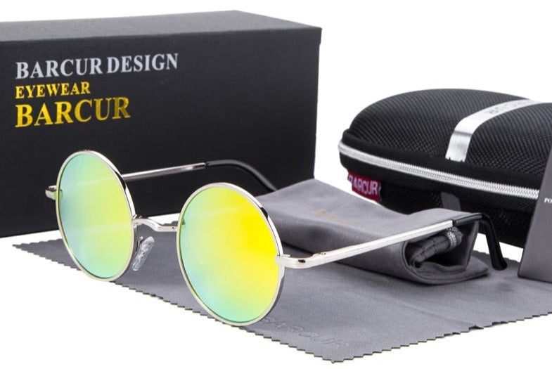 Men's Polarized Round 'Herring' Metal Sunglasses