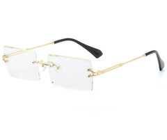 Women's Rectangular 'Pajama' Metal Sunglasses