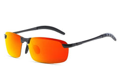 Men's Polarized Rectangular 'Tour' Metal Sunglasses