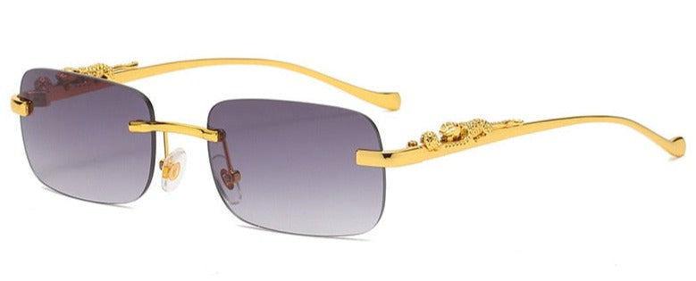 Women's Rimless Rectangle  'Aberr' Metal Sunglasses