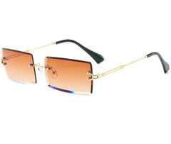 Women's Rectangular 'Pajama' Metal Sunglasses