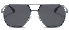 Men's Polygonal 'Fire Bred' Metal Sunglasses