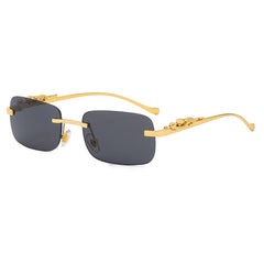 Unisex Vintage Rimless "Cool Oldie" Square Sunglasses