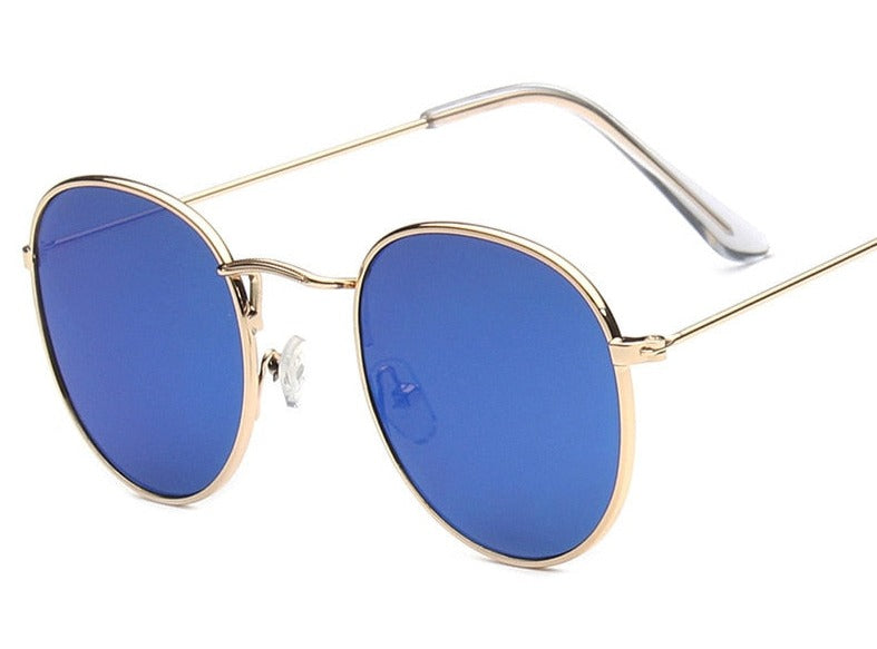 Women's Oval 'Sky Blue' Metal Sunglasses